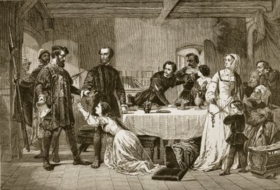 The arrest of John Brown of Ashford, a Lollard, 1517 (engraved by J. and G.P. Nicholls) by Alexander Johnston